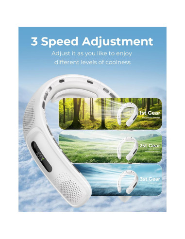 Ventilador de Cuello Jkjoy S11 Portátil Recargable 4000 mAh