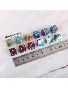 48 Dados Poliedricos D6 12mm Acrílico LAMJAM para Juegos de Mesa 2