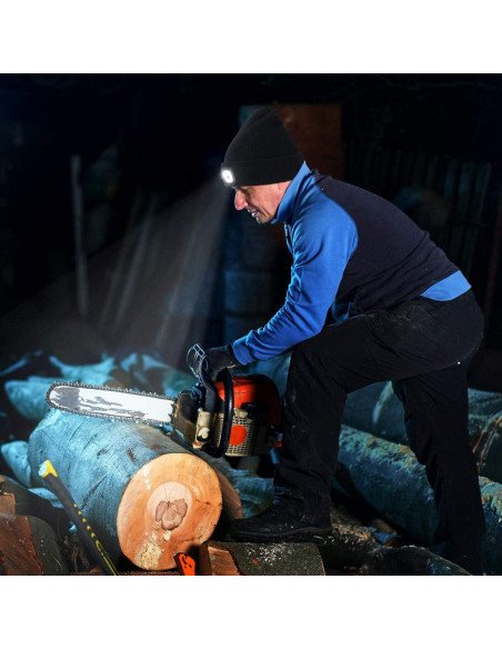 Gorro LED YunTuo unisex con luz recargable USB naranja