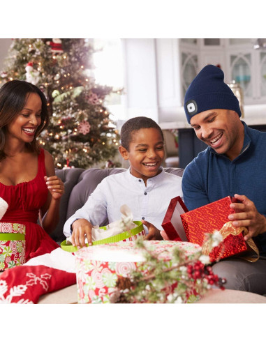 Gorro LED YunTuo unisex con luz recargable USB naranja