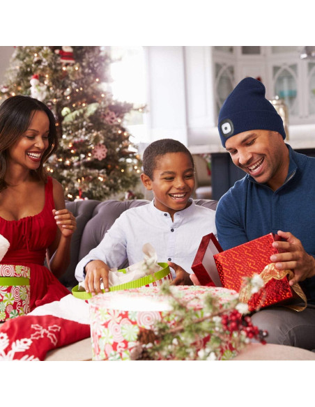 Gorro LED YunTuo unisex con luz recargable USB naranja