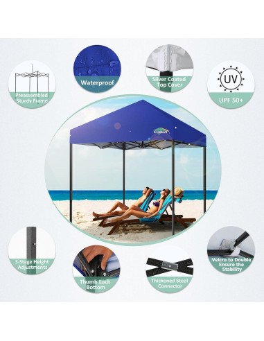 Carpa Plegable COBIZI 2x2m Impermeable para Camping y Fiestas