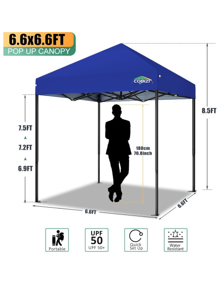 Carpa Plegable COBIZI 2x2m Impermeable para Camping y Fiestas