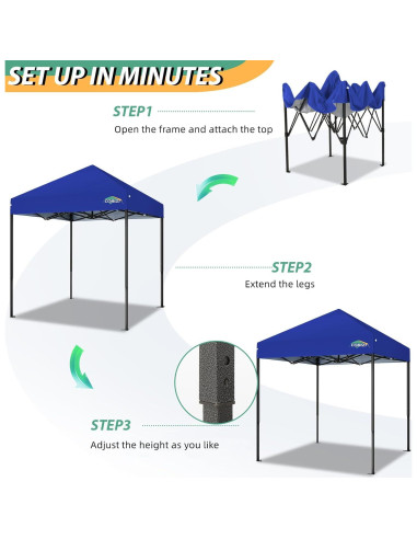 Carpa Plegable COBIZI 2x2m Impermeable para Camping y Fiestas