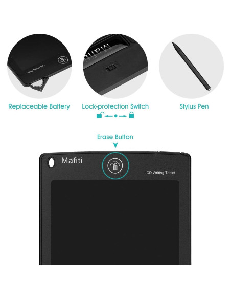 Mafiti Tableta de Escritura LCD 8.5" Negra Portátil