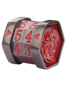 Contador de Vida MTG UONUOT Metal Negro-Rojo 3,40x3,51cm