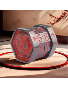 Contador de Vida MTG UONUOT Metal Negro-Rojo 3,40x3,51cm 2