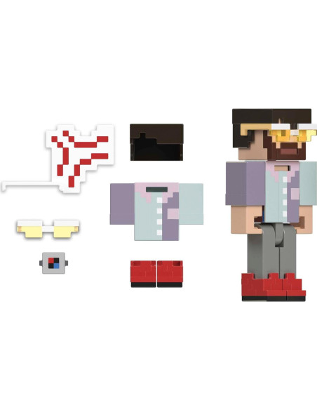 Juego de figuras de acción Minecraft Creator Mattel Camp Enderwood
