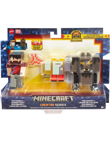 Juego de figuras de acción Minecraft Creator Mattel Camp Enderwood