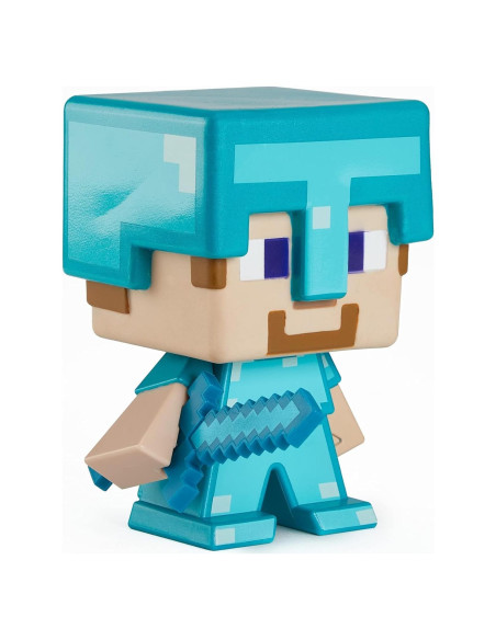 Figura Jumbo Steve Minecraft 2021 Mattel con armadura de diamante