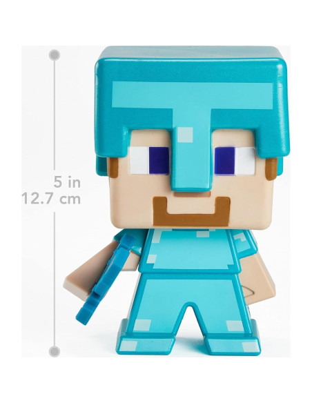 Figura Jumbo Steve Minecraft 2021 Mattel con armadura de diamante