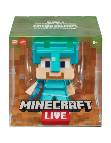 Figura Jumbo Steve Minecraft 2021 Mattel con armadura de diamante