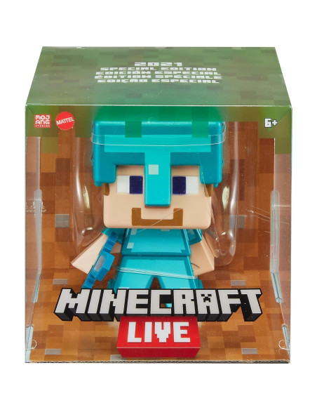 Figura Jumbo Steve Minecraft 2021 Mattel con armadura de diamante
