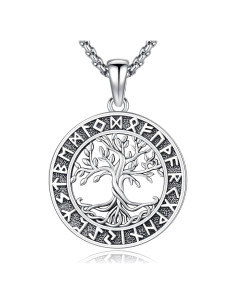 Collar vikingo árbol de la vida plata esterlina 925 DRINSPER