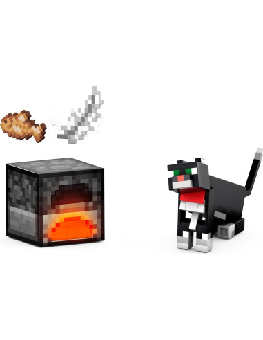 Figura de acción gato de esmoquin Mattel Minecraft 13.97 cm