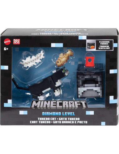 Figura de acción gato de esmoquin Mattel Minecraft 13.97 cm