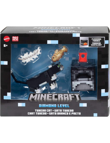 Figura de acción gato de esmoquin Mattel Minecraft 13.97 cm