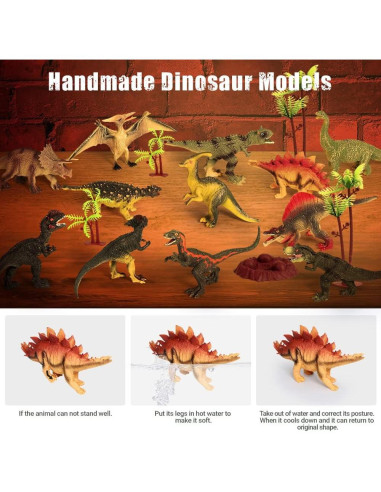 Juguetes de Dinosaurios FRUSE 12 Figuras Realistas con Alfombra
