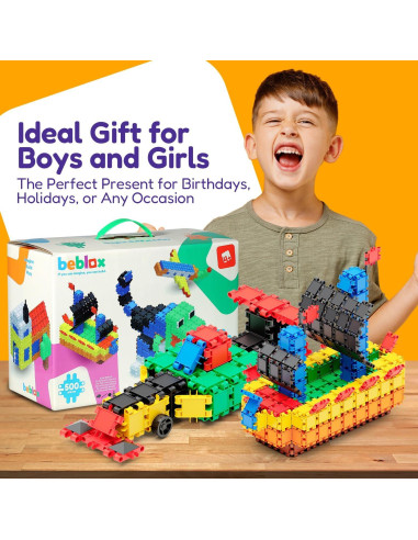 BEBLOX Set de 500 Piezas de Construcción Educativo para Niños