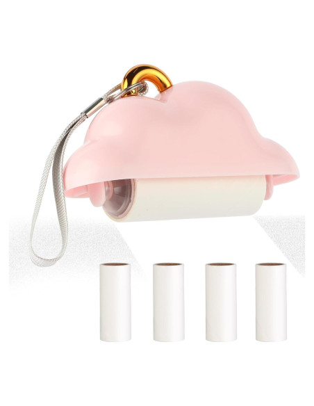 Rodillo Quitapelusas Nube Genérico Portátil Rosa 150 Hojas