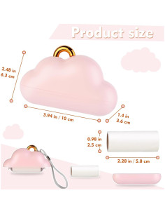 Rodillo Quitapelusas Nube Genérico Portátil Rosa 150 Hojas 2