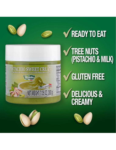 Crema de Pistacho Premium SICANIA 200g - Sin Gluten, Gourmet
