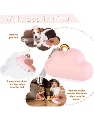 Rodillo Quitapelusas Nube Genérico Portátil Rosa 150 Hojas