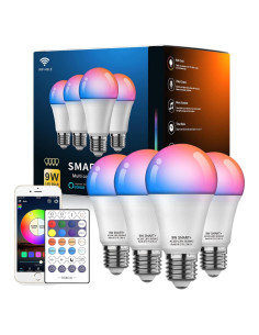 Bombillas LED Inteligentes Vanance 4Pack E26 800LM RGB WiFi