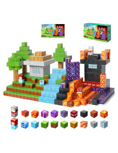 100 Piezas Bloques Magnéticos NVDILO Aventura Lava 2.5cm