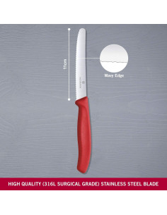 Cuchillo de Tomate Victorinox 6.7831 Rojo 10.92 cm Serrado 2