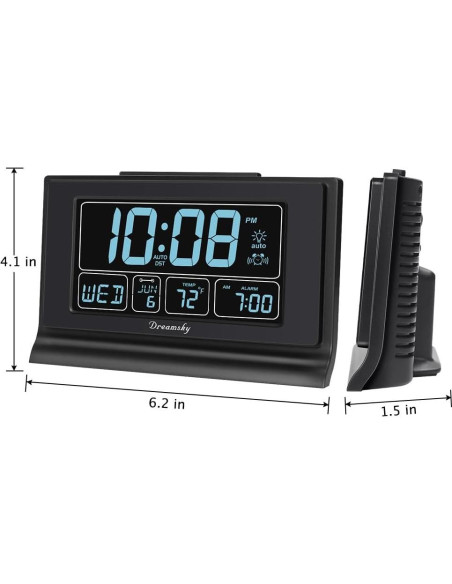 Reloj Despertador Digital DreamSky Negro con USB y Alarma Reloj Despertador Digital DreamSky Negro con USB y Alarma