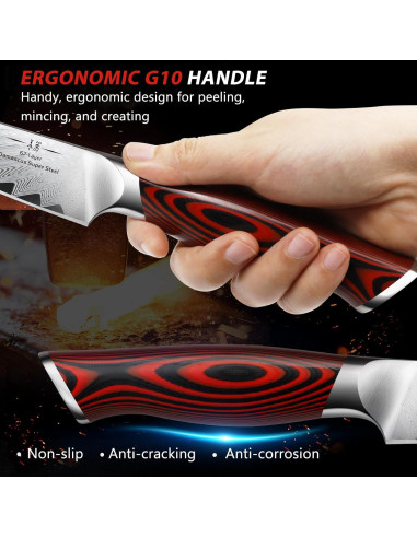 Cuchillo de Pelar HOSHANHO 9.5 cm Acero Damasco Afilado