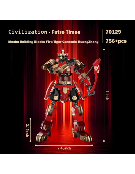 Conjunto Robot Mech JMBricklayer Huang Zhong 23.5x8.7cm