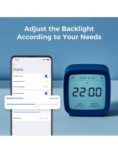 Reloj Despertador Digital Qingping con Alarmas y Temperatura