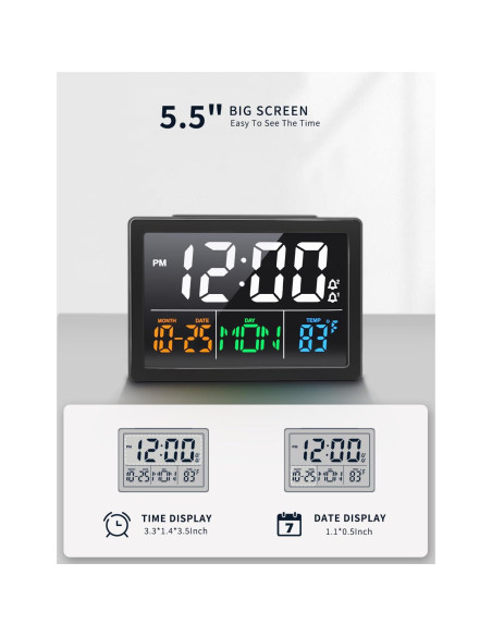 Reloj Despertador Digital JALL V1021 Pantalla LED 13.97cm