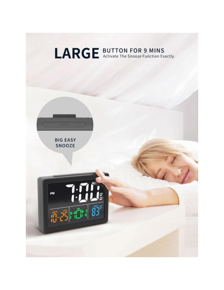 Reloj Despertador Digital JALL V1021 Pantalla LED 13.97cm