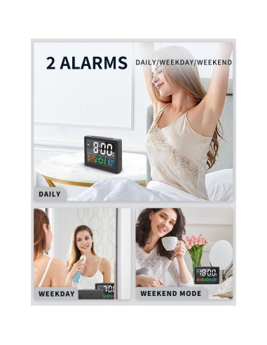 Reloj Despertador Digital JALL V1021 Pantalla LED 13.97cm