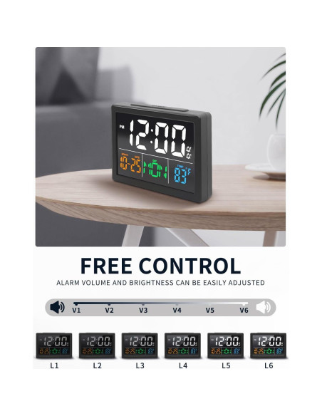 Reloj Despertador Digital JALL V1021 Pantalla LED 13.97cm