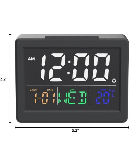 Reloj Despertador Digital JALL V1021 Pantalla LED 13.97cm