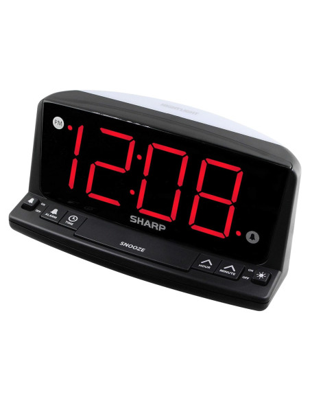 Reloj Despertador Digital Sharp LED Rojo - Números Grandes