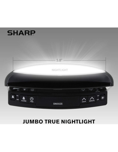 Reloj Despertador Digital Sharp LED Rojo - Números Grandes