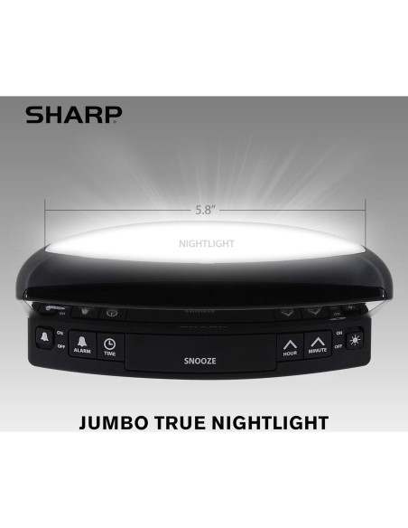 Reloj Despertador Digital Sharp LED Rojo - Números Grandes