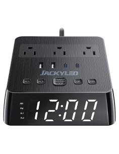 Reloj Despertador JACKYLED con 4 USB y Doble Alarma
