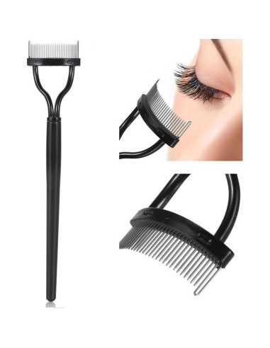 Rizador de Pestañas Pinkiou con Peine y Mango Ergonómico