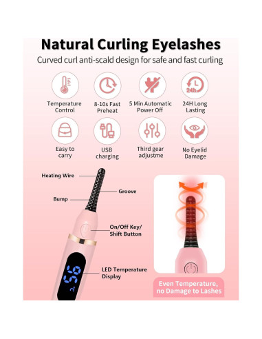 Rizador de Pestañas Eléctrico BeautyCurls con Peine