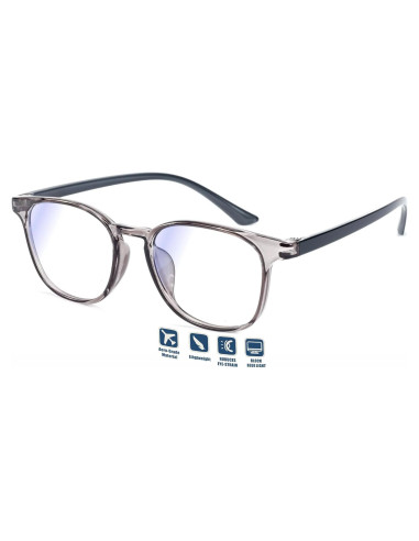 Gafas de Distancia Jcuangr -200 Dioptrías, TR90, Gris Claro