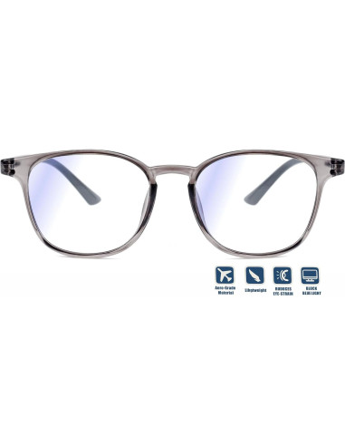 Gafas de Distancia Jcuangr -200 Dioptrías, TR90, Gris Claro