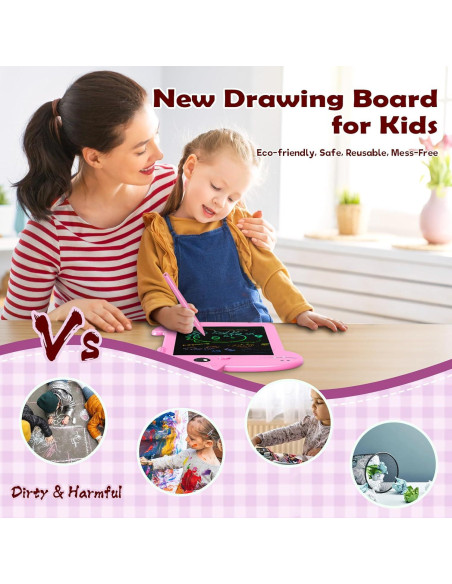 Tableta de Escritura LCD VISATOR 8.8" Rosa para Niños Tableta de Escritura LCD VISATOR 8.8" Rosa para Niños