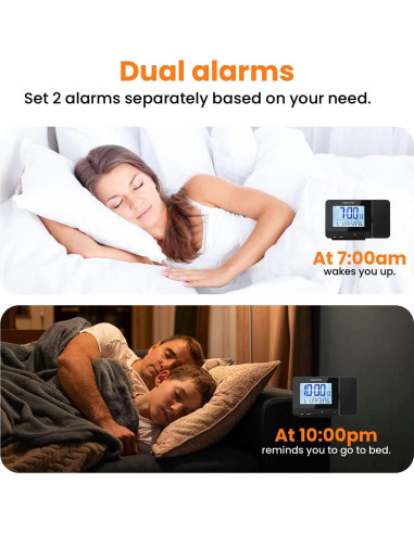 Reloj Despertador Digital SMARTRO con Proyector y USB