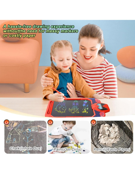 Tableta de Dibujo LCD CHAFEGY 10" para Niños Rojo